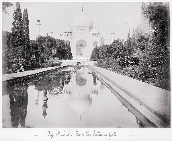 Taj Mahal, from the Entrance Gate, Late 1860s. Creator: Samuel Bourne