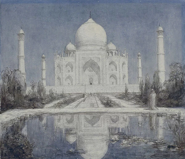 Taj Mahal by moonlight, 1877-1932. Creator: Marius Bauer