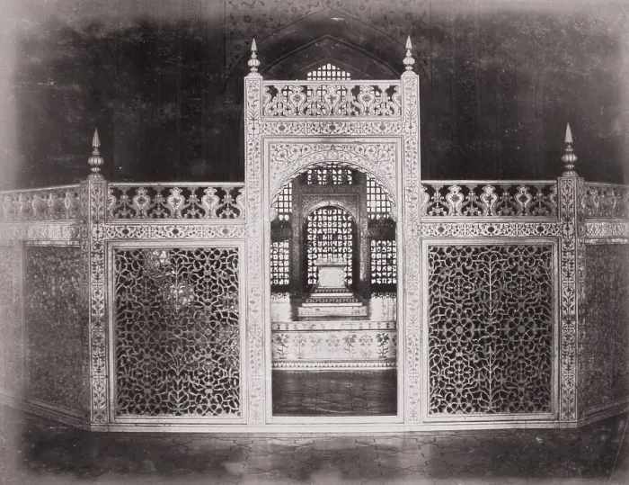 Framed Print : Taj Mahal, Screen round Tomb, Late 1860s. Creator: Samuel Bourne Framed Print : Taj Mahal, Screen round Tomb, Late 1860s. Creator: Samuel Bourne
