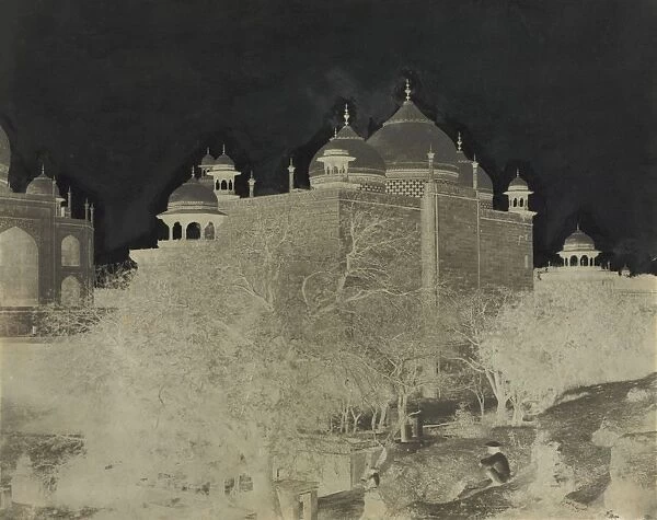 Taj Mahal, Back View of the Rest-House, with Figure, c. 1858-1862. Creator: John Murray (British