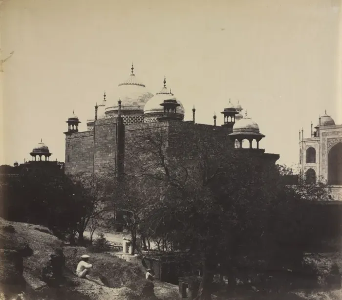 Framed Print : Taj Mahal, Back View of the Rest-House, with Figure, c. 1858-1862. Creator: John Murray (British Framed Print : Taj Mahal, Back View of the Rest-House, with Figure, c. 1858-1862. Creator: John Murray (British
