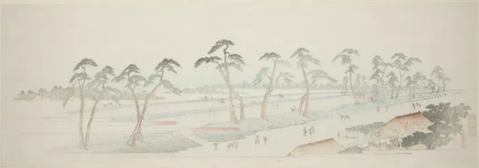 Framed Print : Takada Riding Grounds (Takada baba), from the series Thirteen Views of the Environs... c.1837 / 44. Creator: Ando Hiroshige. Takada Riding Grounds (Takada baba), from the series Thirteen Views of the Environs... c.1837 / 44 Framed Print : Takada Riding Grounds (Takada baba), from the series Thirteen Views of the Environs... c.1837 / 44. Creator: Ando Hiroshige. Takada Riding Grounds (Takada baba), from the series Thirteen Views of the Environs... c.1837 / 44