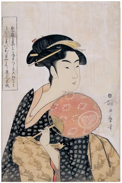 Framed Print : Takashima Ohisa (Ohisa of the Takashima tea-shop), c. 1793. Artist: Utamaro, Kitagawa (1753-1806)