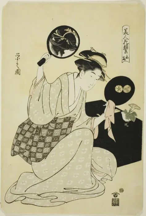 Framed Print : Takashima, from the series A Collection of Flower-like Faces of... late 18th / early 19th century. Creator: Hosoda Eishi. Takashima, from the series A Collection of Flower-like Faces of... late 18th / early 19th century. Creator: Hosoda Eishi Framed Print : Takashima, from the series A Collection of Flower-like Faces of... late 18th / early 19th century. Creator: Hosoda Eishi. Takashima, from the series A Collection of Flower-like Faces of... late 18th / early 19th century. Creator: Hosoda Eishi