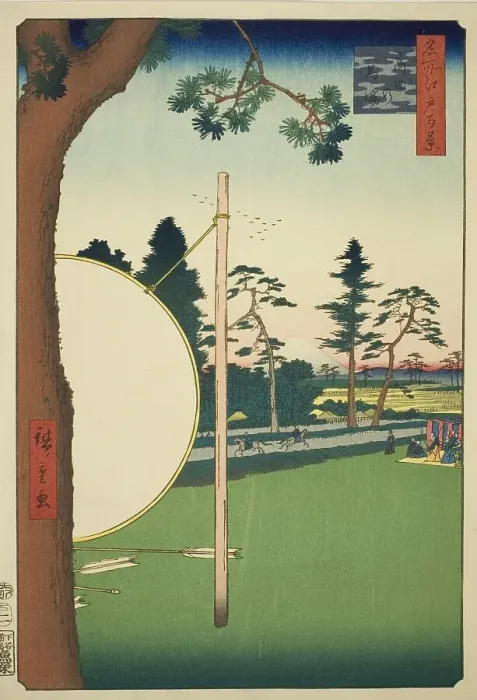Framed Print : Takata Riding Grounds (Takata no baba), from the series “One Hundred Famous...”, 1857. Creator: Ando Hiroshige Framed Print : Takata Riding Grounds (Takata no baba), from the series “One Hundred Famous...”, 1857. Creator: Ando Hiroshige