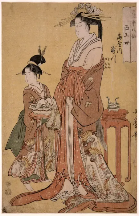Framed Print : Takigawa of the Ogiya Eight, from the series Immortals in the Art of Love, 1793. Artist: Utamaro, Kitagawa (1753-1806) Framed Print : Takigawa of the Ogiya Eight, from the series Immortals in the Art of Love, 1793. Artist: Utamaro, Kitagawa (1753-1806)
