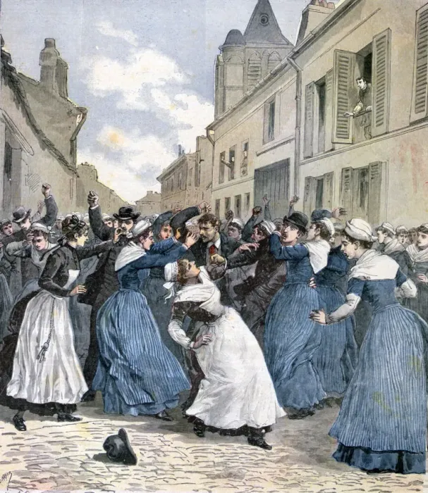 Framed Print : The taking away of the insane in Villejuif, Paris, 1891. Artist: Henri Meyer Framed Print : The taking away of the insane in Villejuif, Paris, 1891. Artist: Henri Meyer