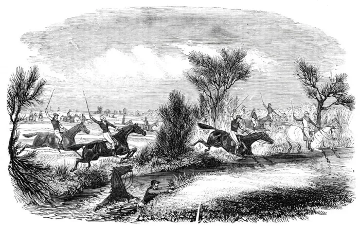 Framed Print : Taking the Brook, 1844. Creator: Unknown Framed Print : Taking the Brook, 1844. Creator: Unknown