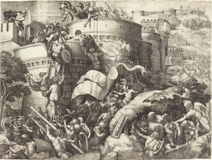 Framed Print : The Taking of Cartagena. Creator: Georg Pencz