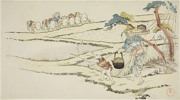 Taking Food to Rice Planters, Japan, late 18th  /  early 19th century. Creator: Kubo Shunman