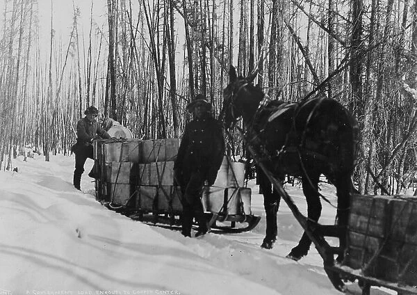 Taking a government load to Copper Center, between c1900 and 1927. Creator: Hunt, Phinney S