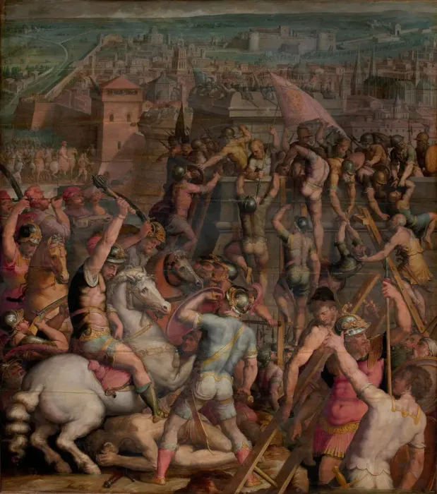 Framed Print : The taking of Milan, 1555-1562. Artist: Vasari, Giorgio (1511-1574) Framed Print : The taking of Milan, 1555-1562. Artist: Vasari, Giorgio (1511-1574)