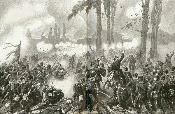 The taking of Saint-Privat-la-Montagne at the Battle of Gravelotte, 1871