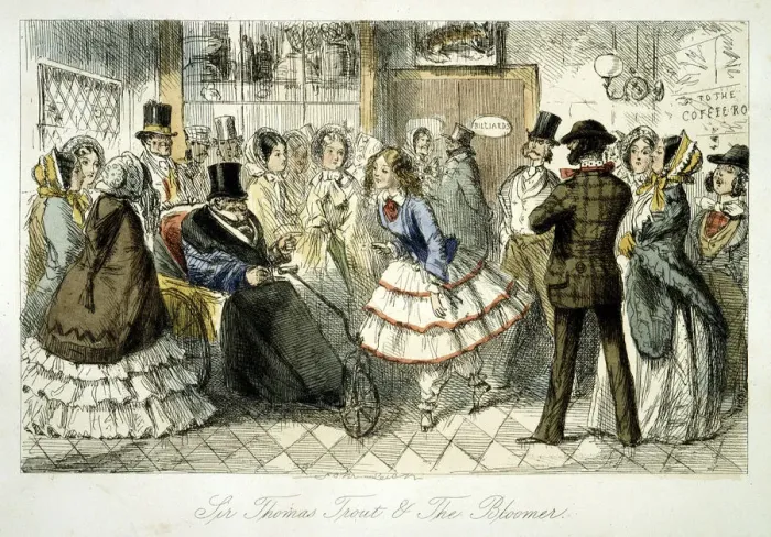 Framed Print : Taking the waters at Handley Spa, 1845. Artist: John Leech Framed Print : Taking the waters at Handley Spa, 1845. Artist: John Leech