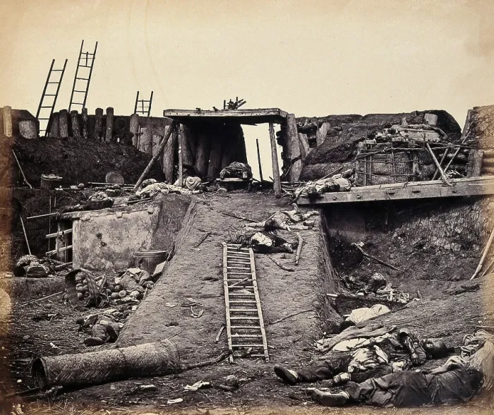 Framed Print : Taku, China: the North Fort: Chinese corpses on the day of the fort's capture by the English...1860 Framed Print : Taku, China: the North Fort: Chinese corpses on the day of the fort's capture by the English...1860