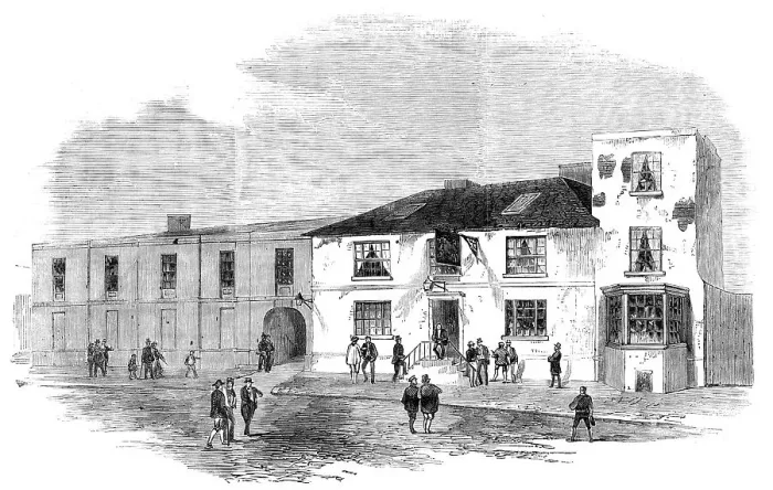 Framed Print : The Talbot Arms Inn, Rugeley, 1856. 1856. Creator: Unknown Framed Print : The Talbot Arms Inn, Rugeley, 1856. 1856. Creator: Unknown