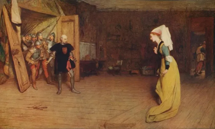 Framed Print : Talbot and the Countess of Auvergne, 1875, (c1915). Artist: William Quiller Orchardson Framed Print : Talbot and the Countess of Auvergne, 1875, (c1915). Artist: William Quiller Orchardson