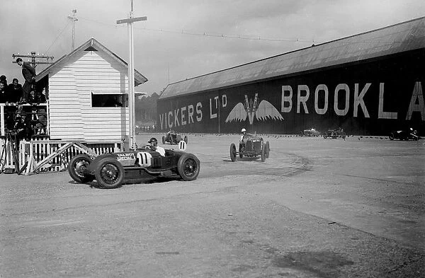 Talbot Special of Henry Segrave leading a Bugatti, JCC 200 Mile Race, Brooklands, 1926