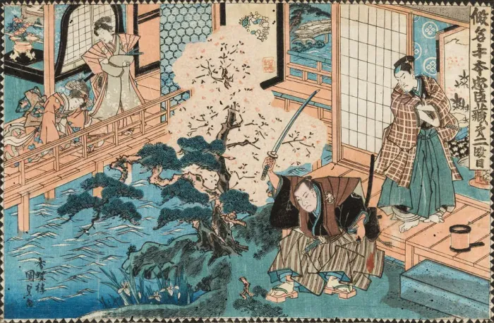 Framed Print : The Tale of the Forty-seven Ronin. Kakogawa Honzo and Momonoi Wakasanosuke, c. 1850 Framed Print : The Tale of the Forty-seven Ronin. Kakogawa Honzo and Momonoi Wakasanosuke, c. 1850