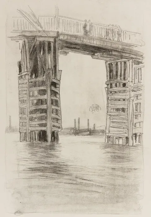 Framed Print : The Tall Bridge, 1878. Creator: James Abbott McNeill Whistler Framed Print : The Tall Bridge, 1878. Creator: James Abbott McNeill Whistler