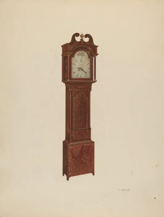 Framed Print : Tall Clock, 1937. Creator: Arsen Maralian Framed Print : Tall Clock, 1937. Creator: Arsen Maralian