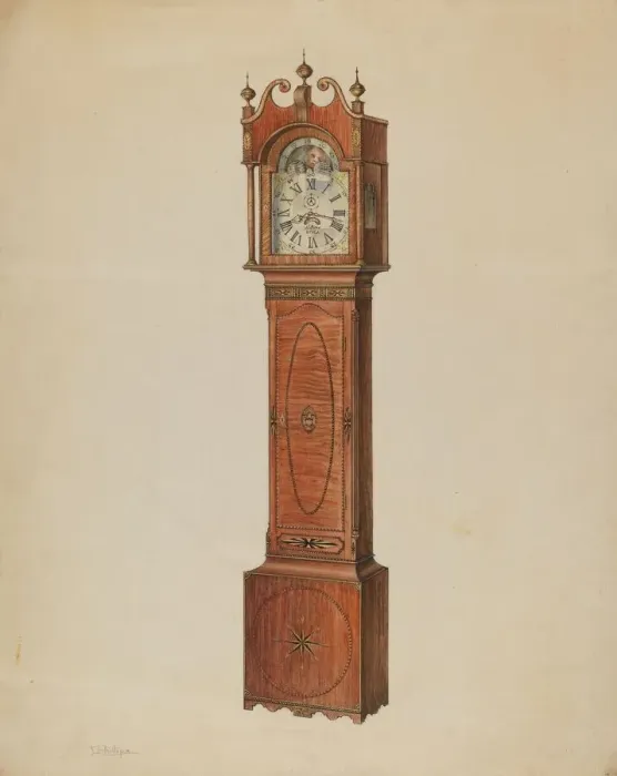 Framed Print : Tall Clock, c. 1936. Creator: Lawrence Phillips