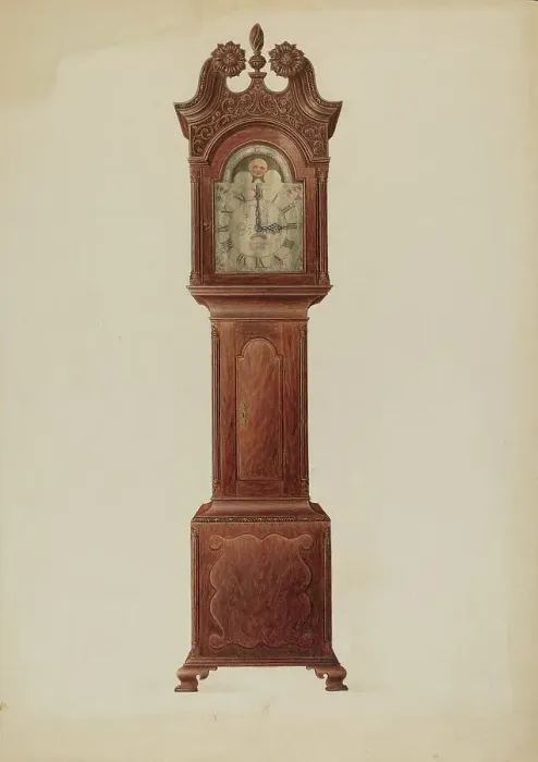 Framed Print : Tall Clock, c. 1937. Creator: Frank Wenger Framed Print : Tall Clock, c. 1937. Creator: Frank Wenger