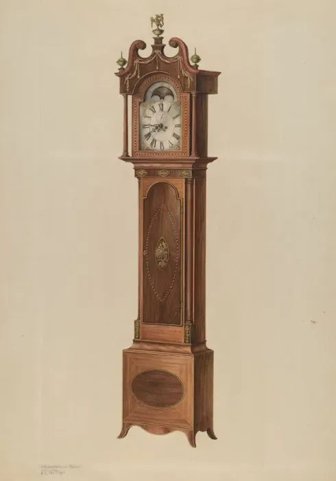 Framed Print : Tall Clock, c. 1938. Creators: M. Rosenshield-von-Paulin, Lawrence Philips Framed Print : Tall Clock, c. 1938. Creators: M. Rosenshield-von-Paulin, Lawrence Philips