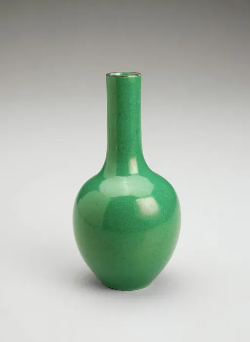 Framed Print : Tall green vase, date unknown. Creator: Unknown Framed Print : Tall green vase, date unknown. Creator: Unknown