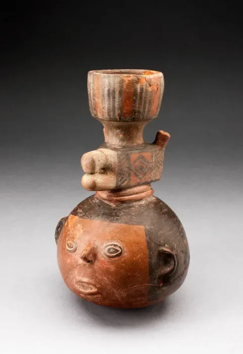 Framed Print : Tall Necked Jar in the Form of an Abstract Head with Animal Forms, A. D. 500 / 1000 Framed Print : Tall Necked Jar in the Form of an Abstract Head with Animal Forms, A. D. 500 / 1000
