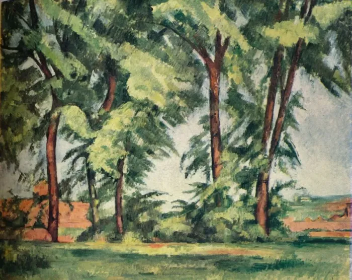 Framed Print : Tall Trees at the Jas de Bouffan, c1883, (1929). Artist: Paul Cezanne Framed Print : Tall Trees at the Jas de Bouffan, c1883, (1929). Artist: Paul Cezanne