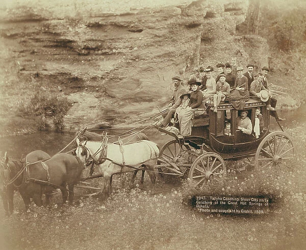 Tallyho Coaching Sioux City party Coaching at the Great Hot Springs of Dakota, 1889. Creator: John C. H. Grabill