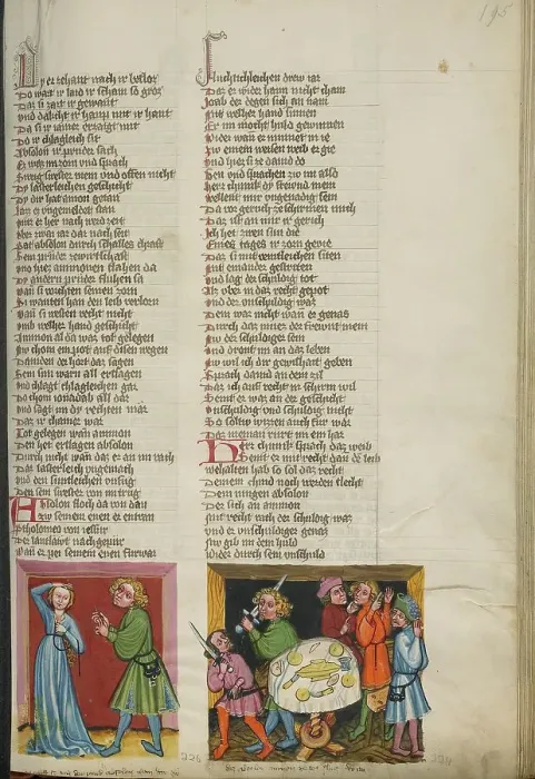 Framed Print : Tamar Complaining to Absalom: Absalom Ordering the Death of Amnon; Weltchronik, about 1400-1410. Creator: Unknown Framed Print : Tamar Complaining to Absalom: Absalom Ordering the Death of Amnon; Weltchronik, about 1400-1410. Creator: Unknown