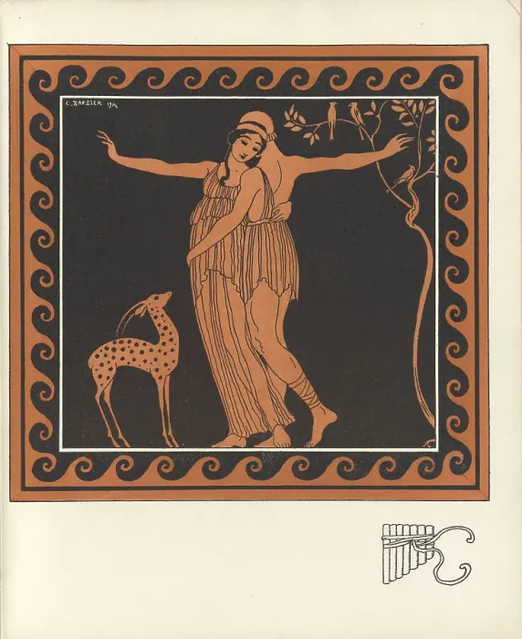 Framed Print : Tamara Karsavina and Vaslav Nijinsky in the Ballet Daphnis et Chloé by M. Ravel, 1914. Creator: Barbier, George (1882-1932) Framed Print : Tamara Karsavina and Vaslav Nijinsky in the Ballet Daphnis et Chloé by M. Ravel, 1914. Creator: Barbier, George (1882-1932)
