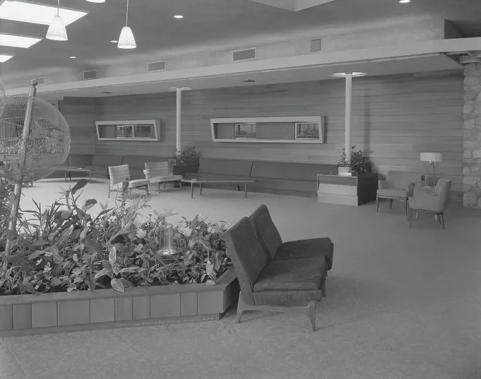 Framed Print : Tamarak Lodge, 1957. Creator: Gottscho-Schleisner, Inc