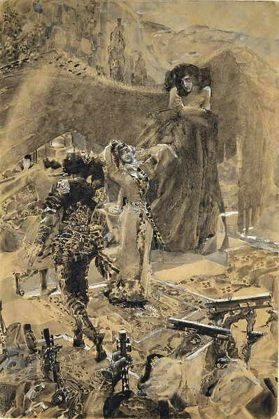 Tamaras Dance. Illustration to the poem The Demon by Mikhail Lermontov, 1890-1891. Artist: Vrubel, Mikhail Alexandrovich (1856-1910)