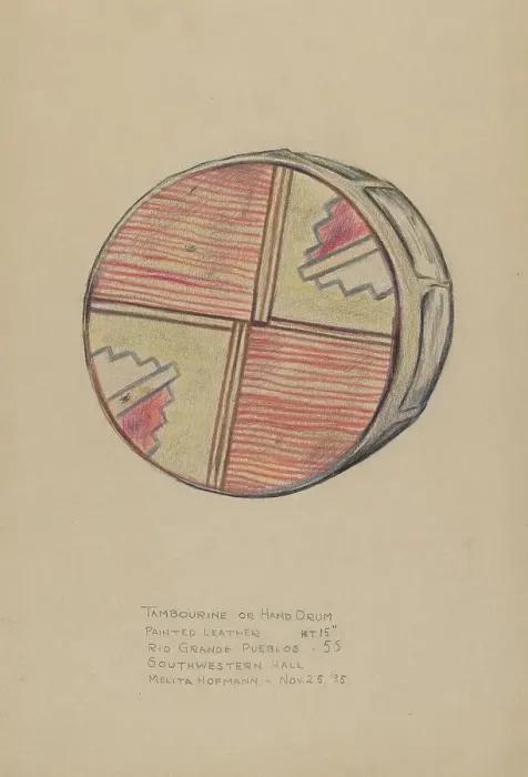 Framed Print : Tambourine or Hand Drum, 1935 / 1942. Creator: Melita Hofmann Framed Print : Tambourine or Hand Drum, 1935 / 1942. Creator: Melita Hofmann
