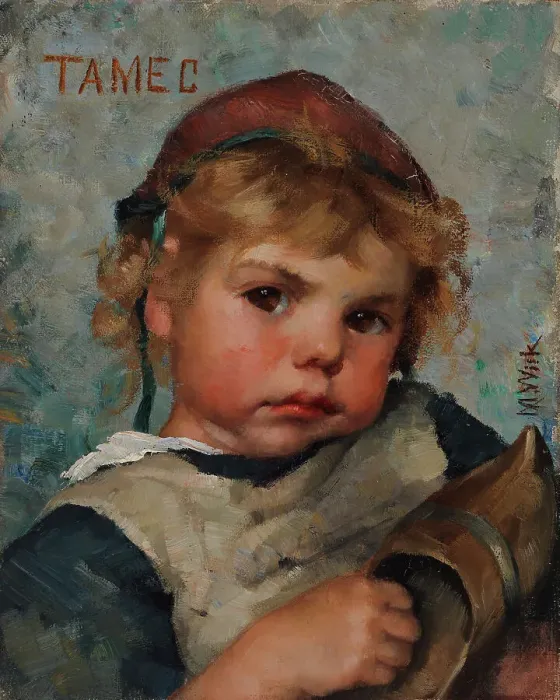 Framed Print : Tamec, Holding a Shoe, 1883. Creator: Maria Wiik Framed Print : Tamec, Holding a Shoe, 1883. Creator: Maria Wiik