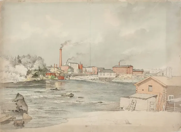 Framed Print : Tammerkoski, 1861. Creator: Magnus von Wright Framed Print : Tammerkoski, 1861. Creator: Magnus von Wright