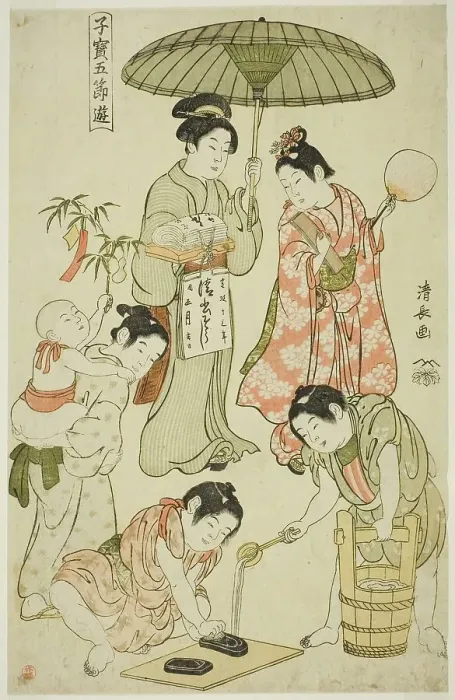 Framed Print : The Tanabata Festival, from the from the series Precious Children's Games of the Five... c. 1801. Creator: Torii Kiyonaga. The Tanabata Festival, from the from the series Precious Children's Games of the Five... c. 1801 Framed Print : The Tanabata Festival, from the from the series Precious Children's Games of the Five... c. 1801. Creator: Torii Kiyonaga. The Tanabata Festival, from the from the series Precious Children's Games of the Five... c. 1801