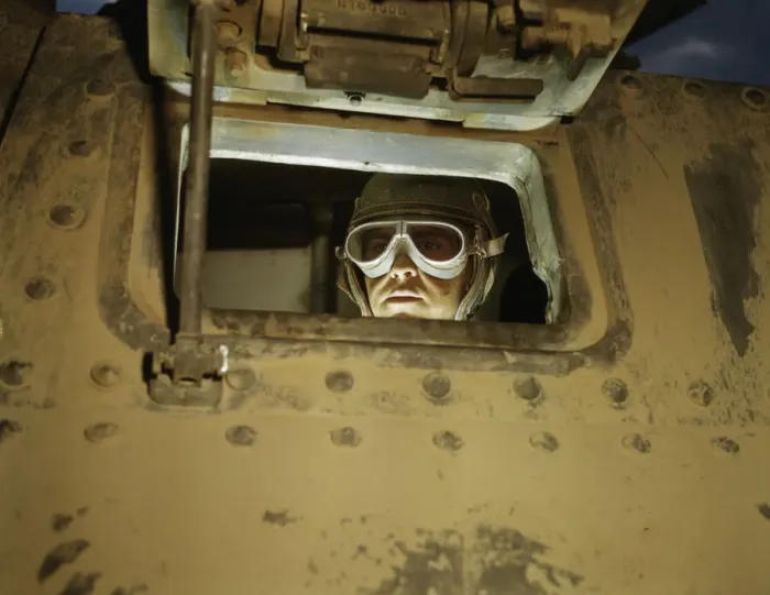Framed Print : Tank driver, Ft. Knox, Ky. 1942. Creator: Alfred T Palmer Framed Print : Tank driver, Ft. Knox, Ky. 1942. Creator: Alfred T Palmer