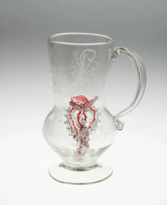 Framed Print : Tankard (Trick Glass), Bohemia, 1740 / 60. Creator: Unknown Framed Print : Tankard (Trick Glass), Bohemia, 1740 / 60. Creator: Unknown