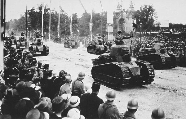 Tanks in the great victory parade, Paris, France, 14 July 1919