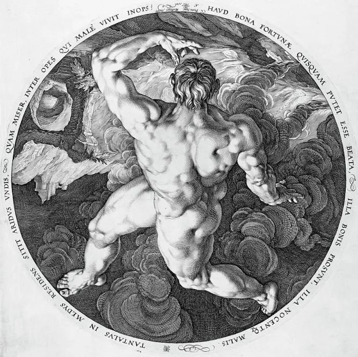 Framed Print : Tantalus, 1588. Creator: Hendrik Goltzius Framed Print : Tantalus, 1588. Creator: Hendrik Goltzius
