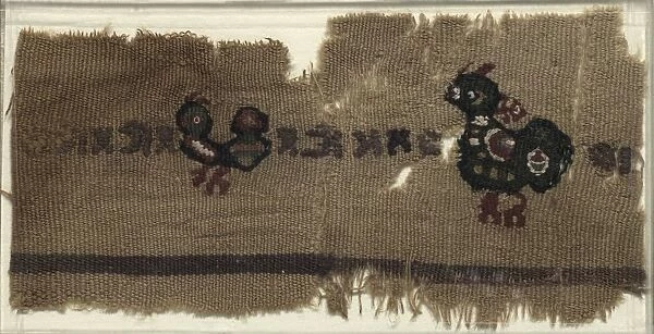 Tapestry with Birds and Greek Letters, 400s - 600s. Creator: Unknown