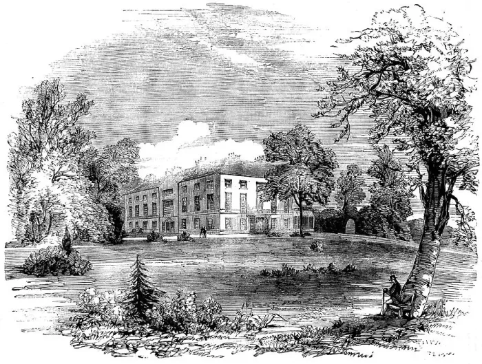 Framed Print : Tapton House, near Chesterfield, the Residence of the Late Mr. G. Stephenson, 1858. Creator: Unknown Framed Print : Tapton House, near Chesterfield, the Residence of the Late Mr. G. Stephenson, 1858. Creator: Unknown