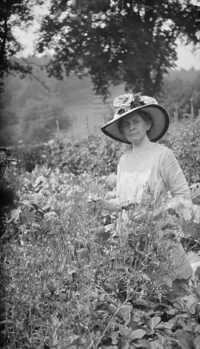 Framed Print : Tarbell, Ida, Miss, in her garden, 1912 or 1913. Creator: Arnold Genthe Framed Print : Tarbell, Ida, Miss, in her garden, 1912 or 1913. Creator: Arnold Genthe