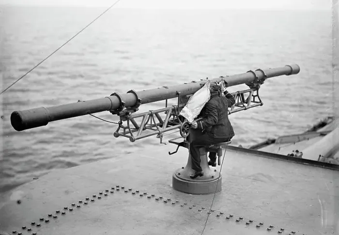 Framed Print : Target Practice - Range Finder at Work, 1913. Creator: Unknown Framed Print : Target Practice - Range Finder at Work, 1913. Creator: Unknown