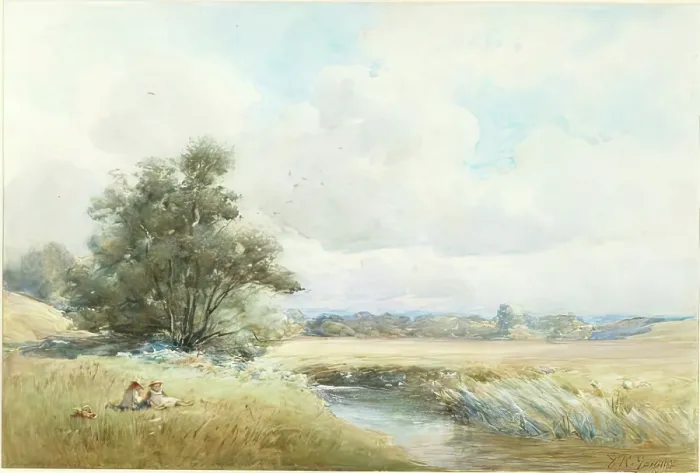 Framed Print : The Tarland Burn, 1875-1899. Creator: George Russell Gowans Framed Print : The Tarland Burn, 1875-1899. Creator: George Russell Gowans