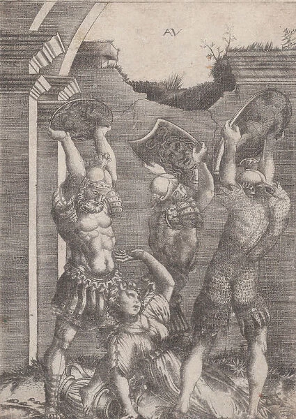 Tarpeia Crushed by the Sabines, ca. 1514-36. Creator: Agostino Veneziano